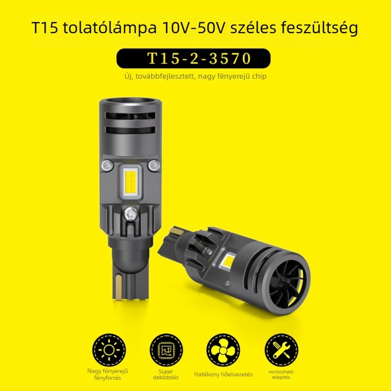 T15-20W-3570 LED hátrafelé világító lámpa, 12-18V DC, nagy fényerő, állandó áram, 1400-1800 lm