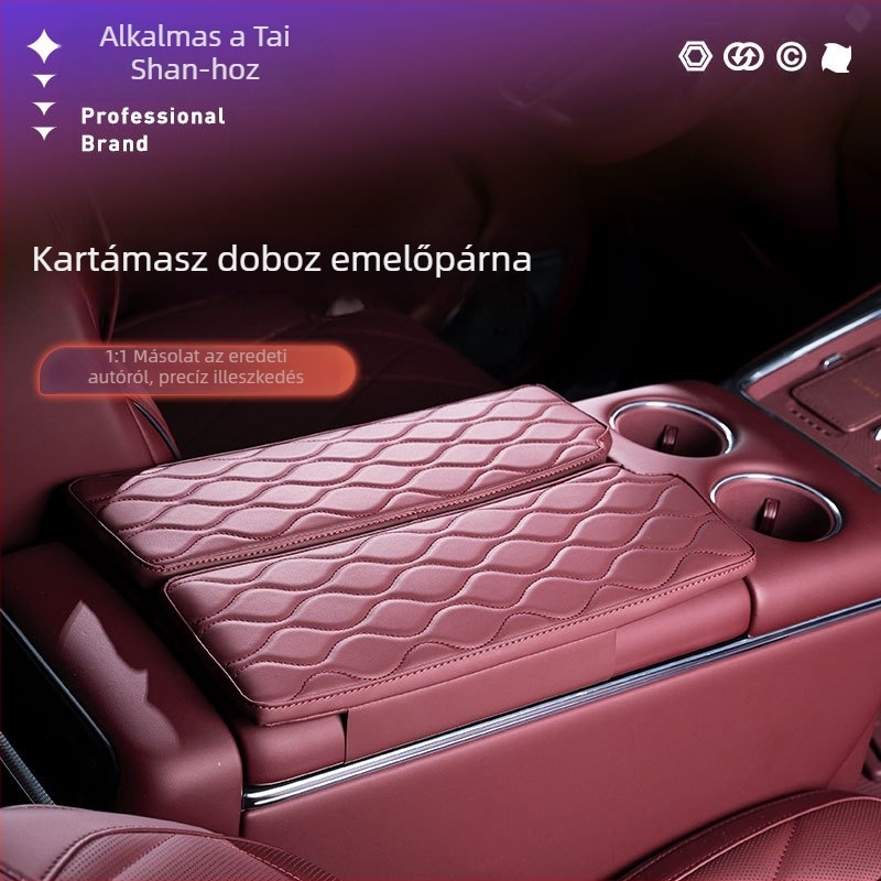 Bőr kartámasz-emelő párna Lantu Taishanhoz, központi konzol belső védelme