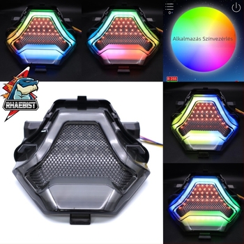 Motorkerékpár hátsó lámpa, modell RBNWD-026, 1W LED, 12V működés, univerzális DC-12V és Yamaha kompatibilis