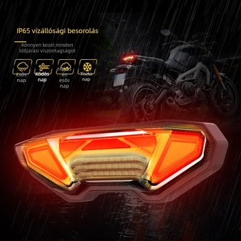 LED hátsó lámpa MS-FZ09T1416, 12V DC, PC+ABS, 30000 óra élettartam, Yamaha MT-09/MT-10 kompatibilis