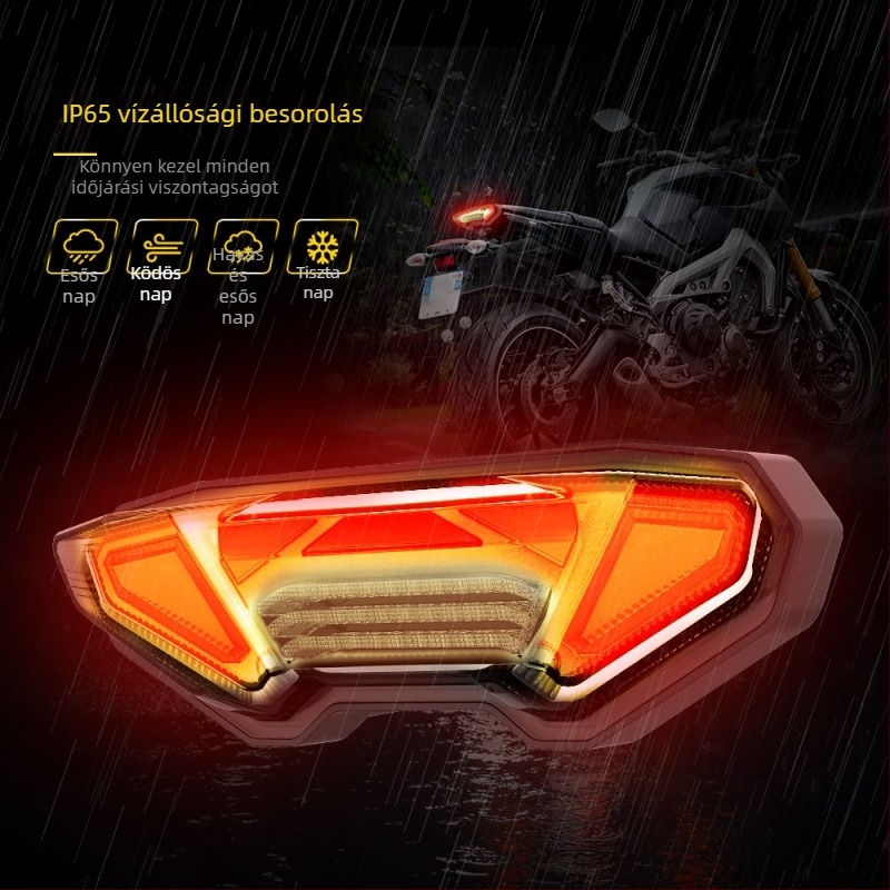LED hátsó lámpa MS-FZ09T1416, 12V DC, PC+ABS, 30000 óra élettartam, Yamaha MT-09/MT-10 kompatibilis