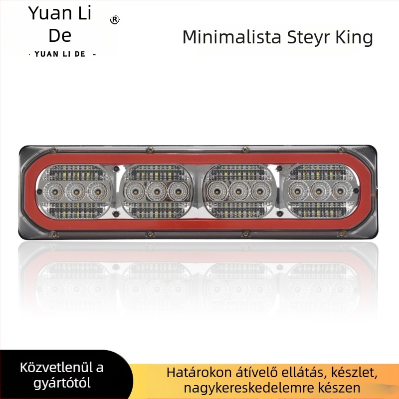 LED hátsó lámpa teherautókhoz és utánfutókhoz, 24V, 21W, PVC műanyag, minimalist modell