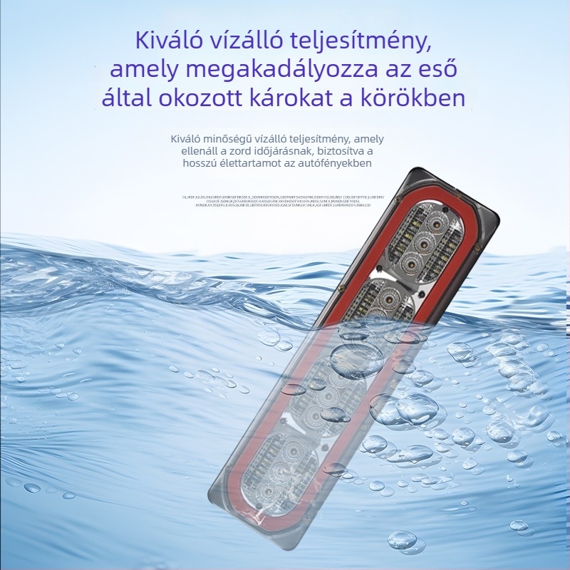 LED hátsó lámpa teherautókhoz és utánfutókhoz, 24V, 21W, PVC műanyag, minimalist modell
