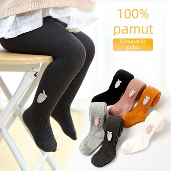Őszi gyerekeknek lányoknak pamut leggings, vékony, légáteresztő, méret S (80–100 cm), jacquard kötés