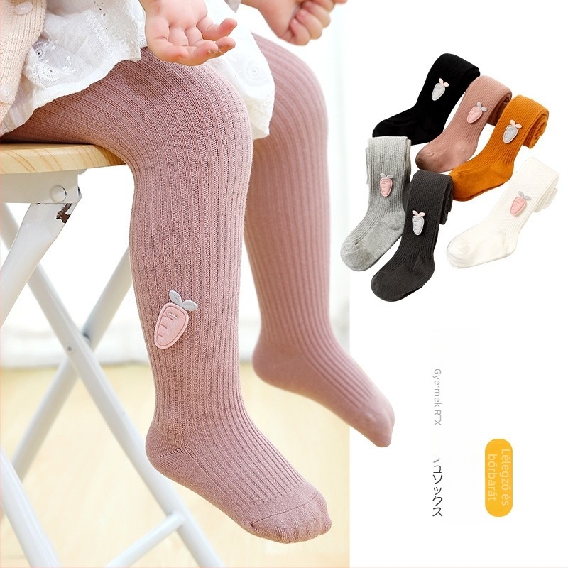 Őszi gyerekeknek lányoknak pamut leggings, vékony, légáteresztő, méret S (80–100 cm), jacquard kötés
