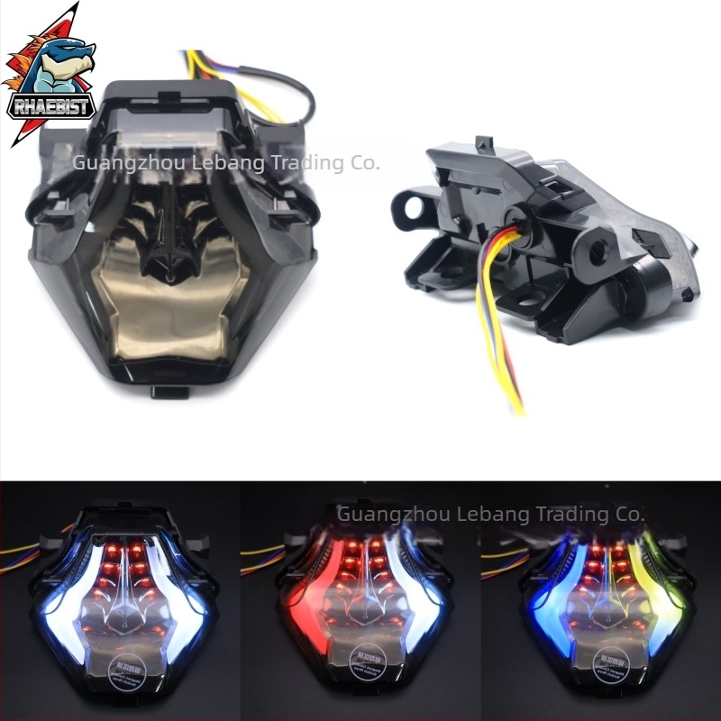 Motorkerékpár LED hátsó lámpa – Modell RBNWD-021, 12V DC, LED fényvezető, univerzális kompatibilitás