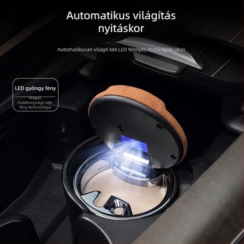 Mercedes-Benz autó hamutartó éjjeli világítással, belső kiegészítő a S‑osztály számára (Model YGGSD-3326, Fém, Gravírozás)