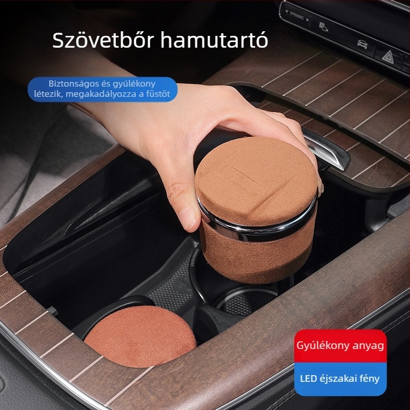 Mercedes-Benz autó hamutartó éjjeli világítással, belső kiegészítő a S‑osztály számára (Model YGGSD-3326, Fém, Gravírozás)