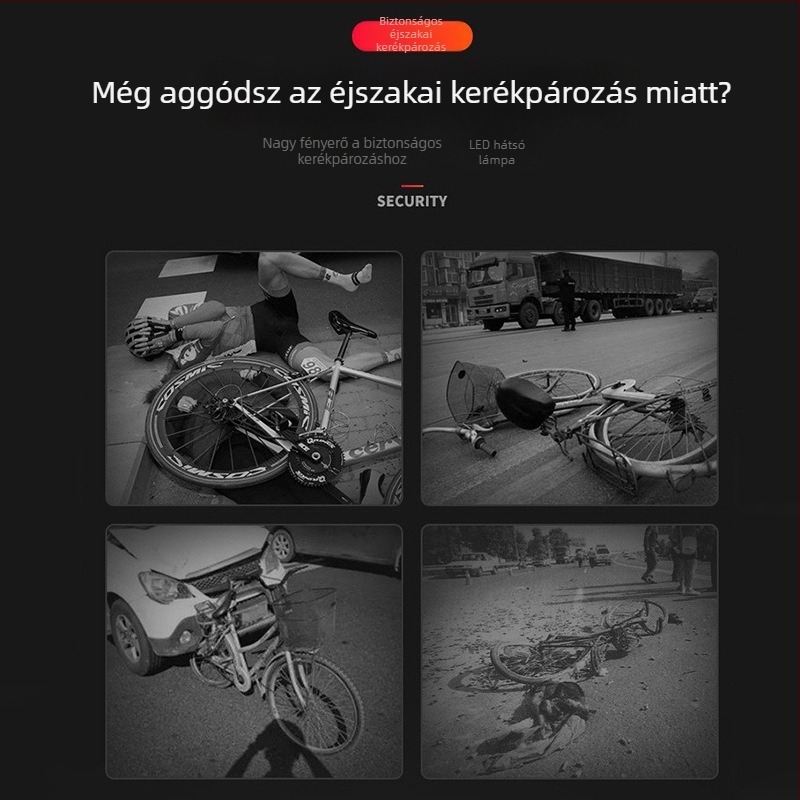 Érintésre aktiválódó kerékpáros hátsó fény, repülőgép-stílusú villogó jelzőfény, éjszakai kerékpározáshoz