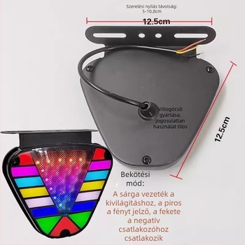 Teherautó LED háromszög lámpa, nagy fényerő, féklámpa villanás, 24V