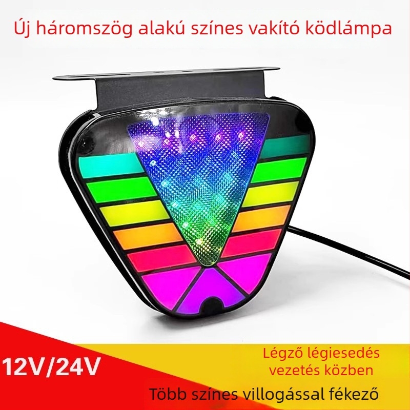 Teherautó LED háromszög lámpa, nagy fényerő, féklámpa villanás, 24V