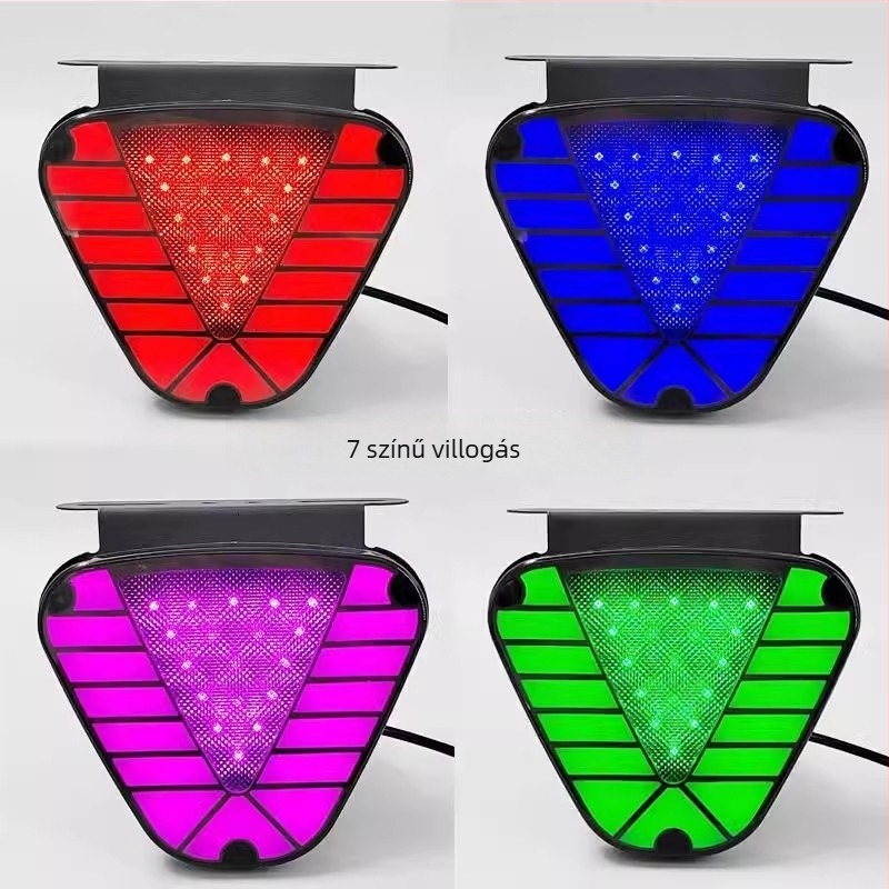 Teherautó LED háromszög lámpa, nagy fényerő, féklámpa villanás, 24V