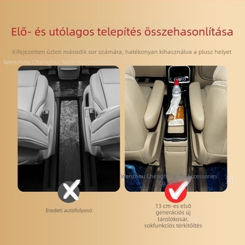Universal középső kartámasz tároló MPV-hez – faanyagú, univerzális modell, tömeg 5500 g, szerelési támogatás