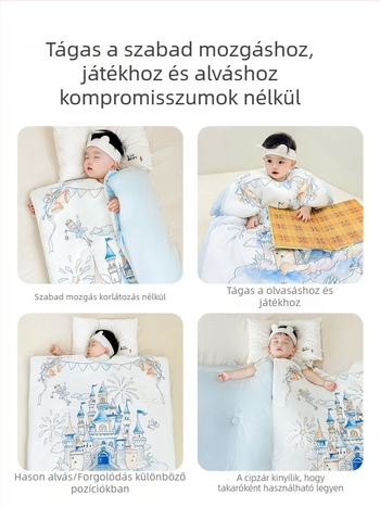 Gyerekeknek szóló, teljes körű alvózsák hasvédővel, vastag plüss anyag őszi-téli szezonra