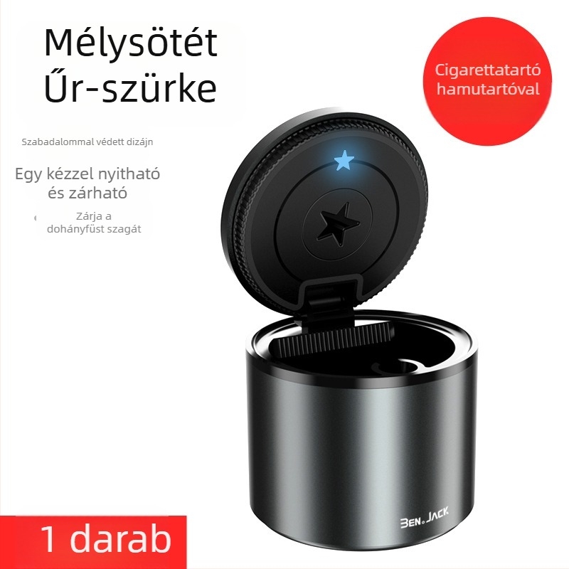 Autóhamutartó fedéllel (Anyag: Alumínium ötvözet + ABS; Márka: BEN.JACK/Binney; Modell BAL180007; Használat: belső autóhasználat; Gyártási folyamat: Casting)