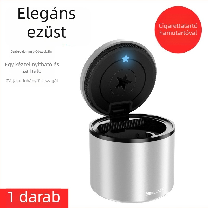 Autóhamutartó fedéllel (Anyag: Alumínium ötvözet + ABS; Márka: BEN.JACK/Binney; Modell BAL180007; Használat: belső autóhasználat; Gyártási folyamat: Casting)