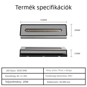 LED hátsó lámpa Type D, 10-30V, 500LM, 3500K
