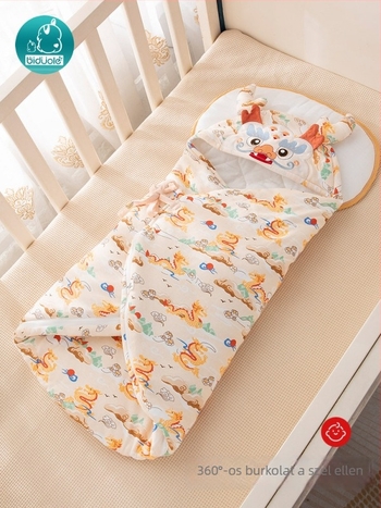 Újszülöttek hálózsák, boríték-stílus, pamut anyag & bélés 95%+, poliészter töltet, állatmintás