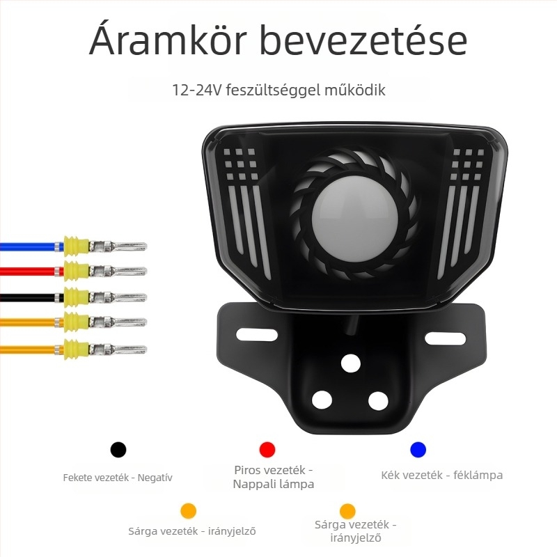Motorkerékpár LED hátsó lámpa, 12V, 2.4W, élettartam 50 000 óra