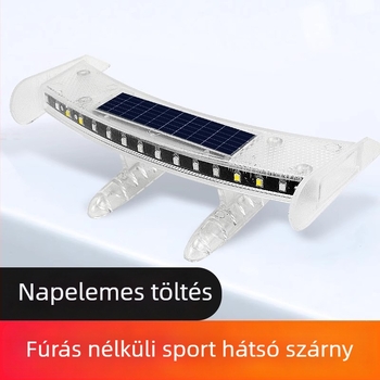 Vezeték nélküli napelemes hátsó lámpa autókhoz – mini spoiler, univerzális dekoratív kiegészítő, ütközés elleni hátsó fény