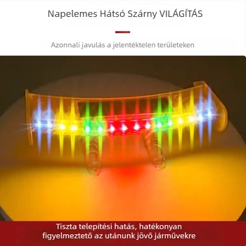 Vezeték nélküli napelemes hátsó lámpa autókhoz – mini spoiler, univerzális dekoratív kiegészítő, ütközés elleni hátsó fény