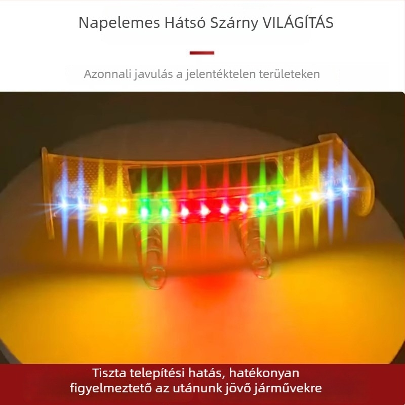 Vezeték nélküli napelemes hátsó lámpa autókhoz – mini spoiler, univerzális dekoratív kiegészítő, ütközés elleni hátsó fény