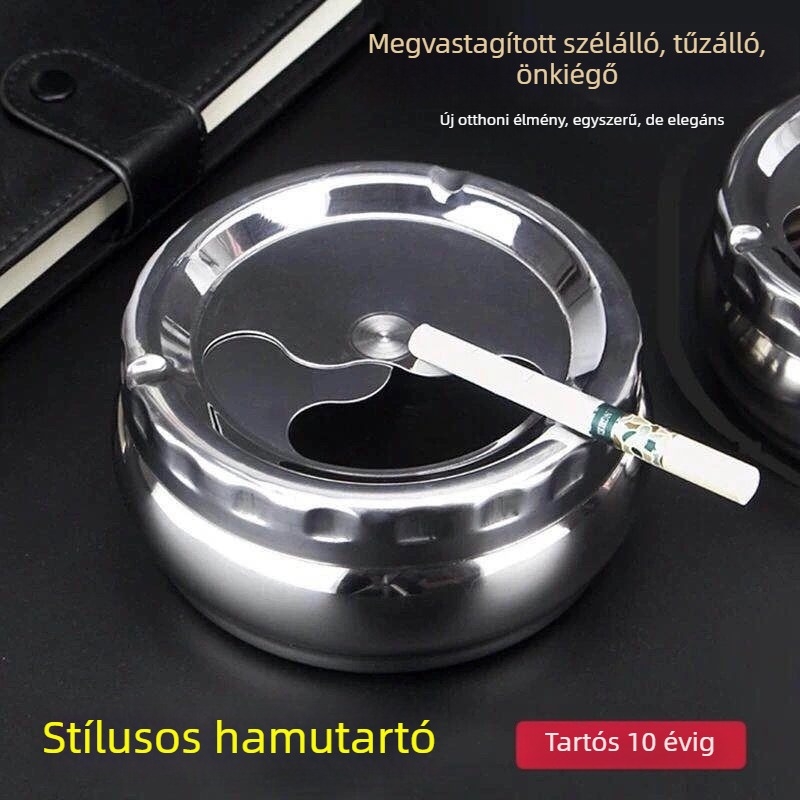 Rozsdamentes acél hamutartó fedéllel, zárható, szélálló és esésálló, gravírozott.