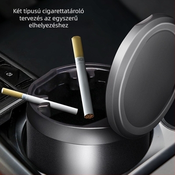 Autóhamutartó fedéllel és belső rozsdamentes tartállyal — alumíniumötvözet test, csiszolt felület, 200 g