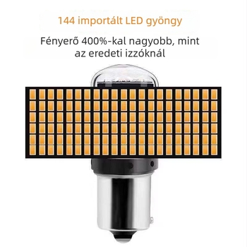 Autó LED jelzőfény 144SMD, 1156 T20, anti-flicker dekódolással, nagy fényerő a fék- és hátrameneti fényhez