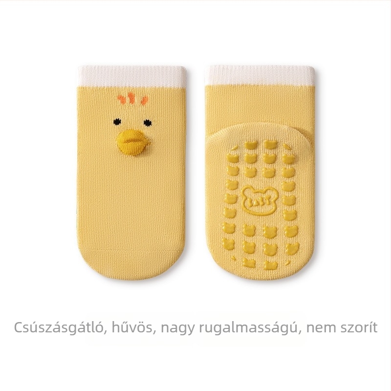 Baba padlószokni 1–3 éveseknek, varrat nélküli, csúszásgátló pöttyökkel, uniszex