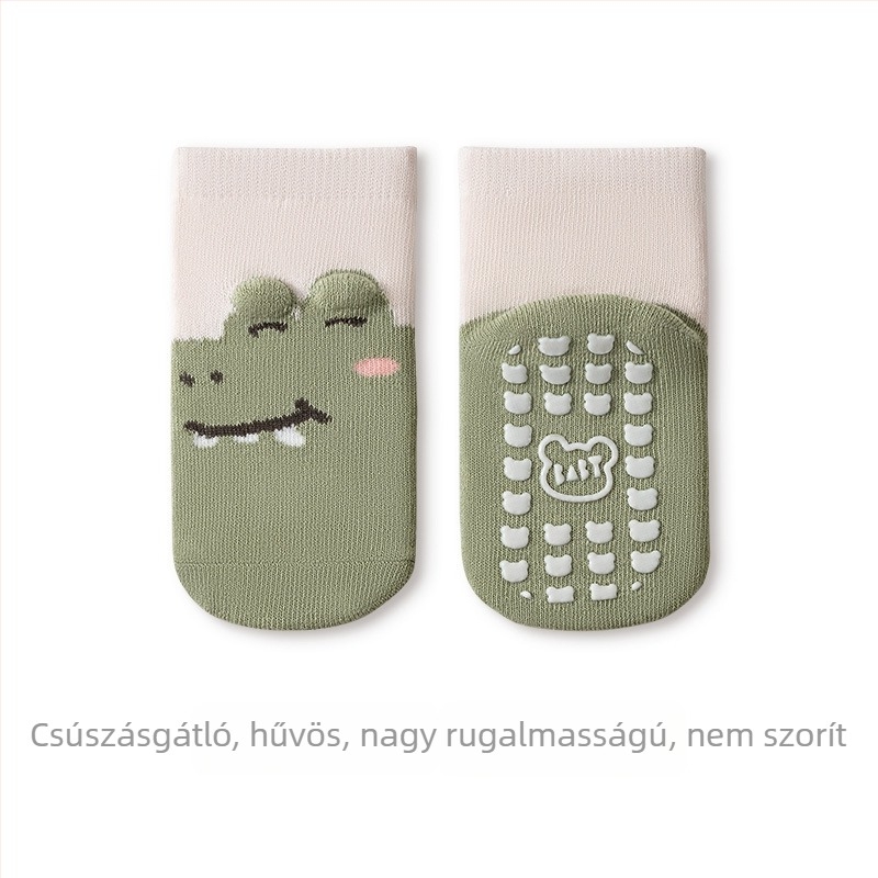 Baba padlószokni 1–3 éveseknek, varrat nélküli, csúszásgátló pöttyökkel, uniszex