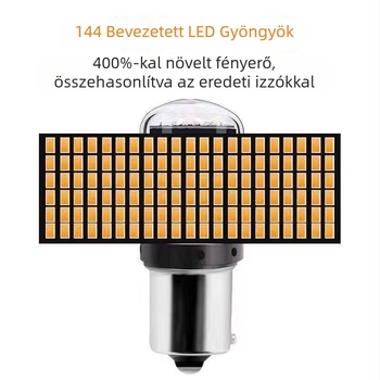 1156 BA15S T20 LED autó lámpa, anti-flicker és CAN-Bus dekódolás, index, fék- és tolató lámpa, 144 SMD