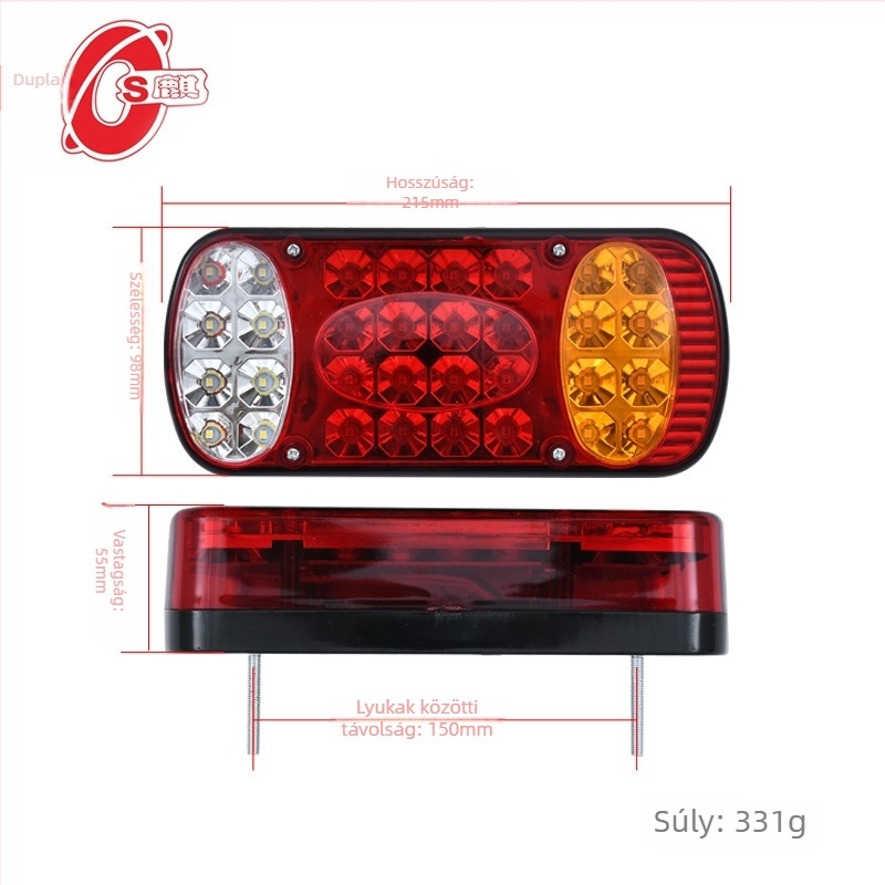 12–24V LED teherautó hátsó lámpa készlet — tolatás, index és féklámpa