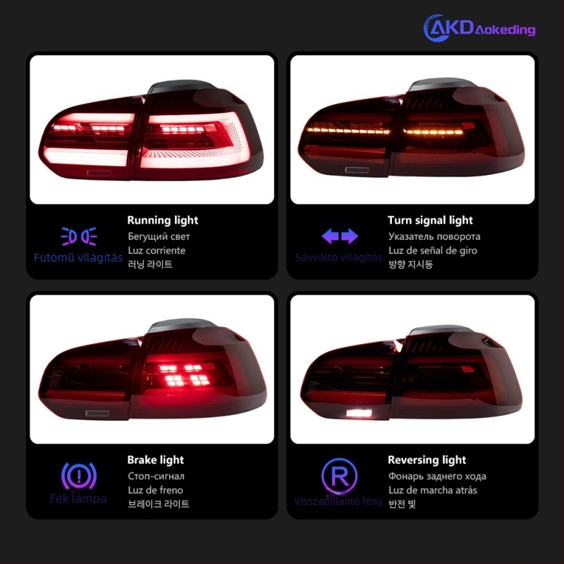 Golf 6 hátsó LED lámpa készlet (2009–2012) – LED fényforrás, Golf 6 kompatibil