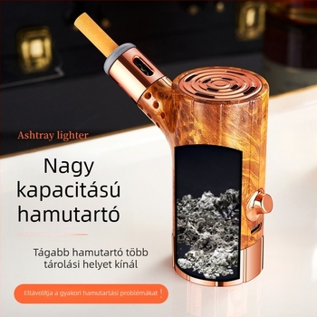 Autóba szerelt Redwood hamutál — hordozható, újrahasználható, antiszóró funkció, gyújtóeszköz, dekoratív