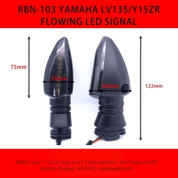 Motorkerékpár LED irányjelző lámpa Yamaha NVX155, Y15ZR, LC135LC — LED fényvezető, 12V DC, ABS/PC ház