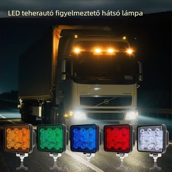 12V-24V univerzális hátsó lámpa pickuphoz, vontatáshoz és építőipari járművekhez – 9 LED-es, nagy fényerejű figyelmeztető lámpa