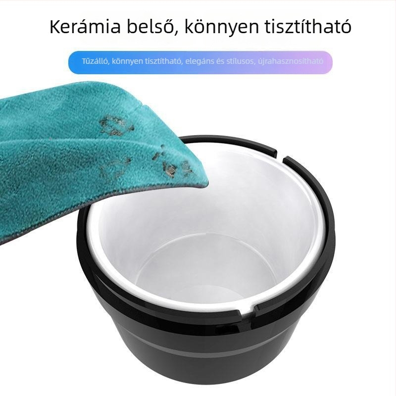 Autó belső hamutartó kerámiából, fedéllel, modell T0091, 0,3 kg, Turadze