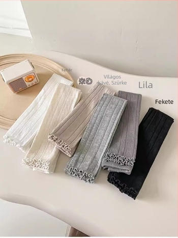 Lányoknak szóló harisnya - Jacquard kötés, combed cotton, 82% pamut, lélegző, 3–8 éves korosztály