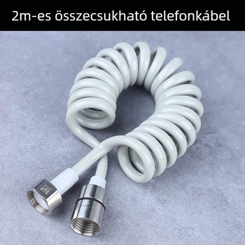Telefonos zuhanycső, rozsdamentes acél, 1,6 MPa névleges nyomás, modern letisztult stílus, fürdőszobai kiegészítő