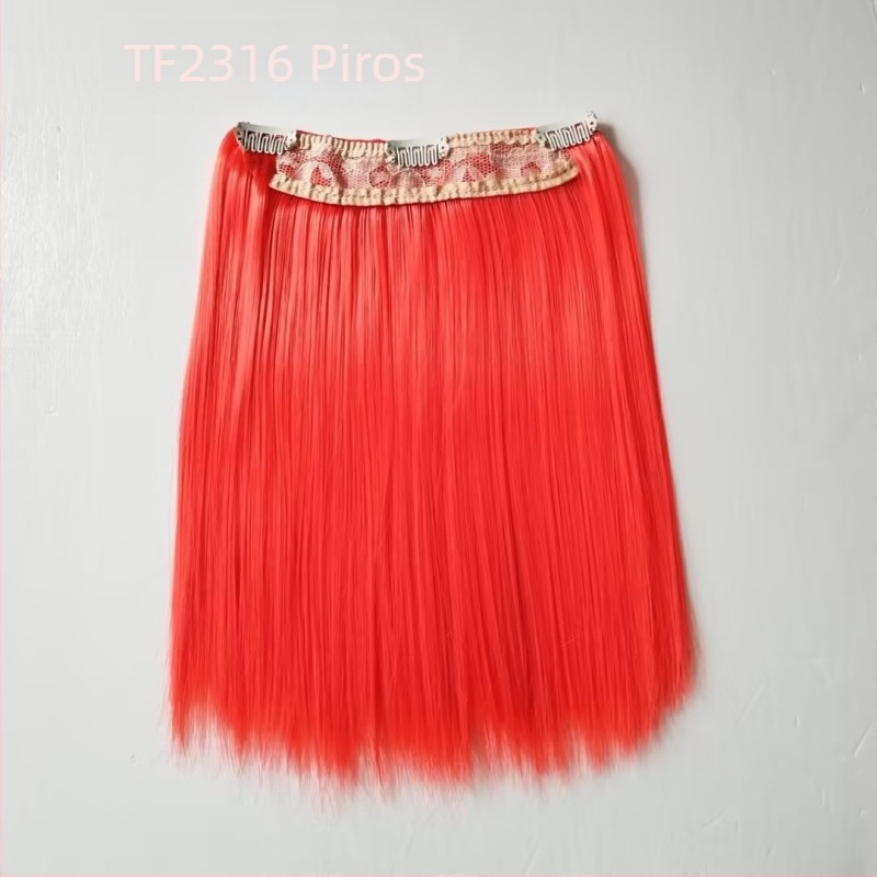 20 cm-es baba paróka hőálló rostból, egyenes haj, clip-es rögzítés, több színben, levehető, új stílus