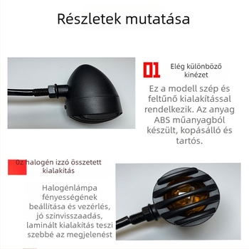 LED jelzőfény motorkerékpárokhoz és elektromos járművekhez – univerzális retro Harley stílus, CC-023 modell, 12V, ABS, 0.55W