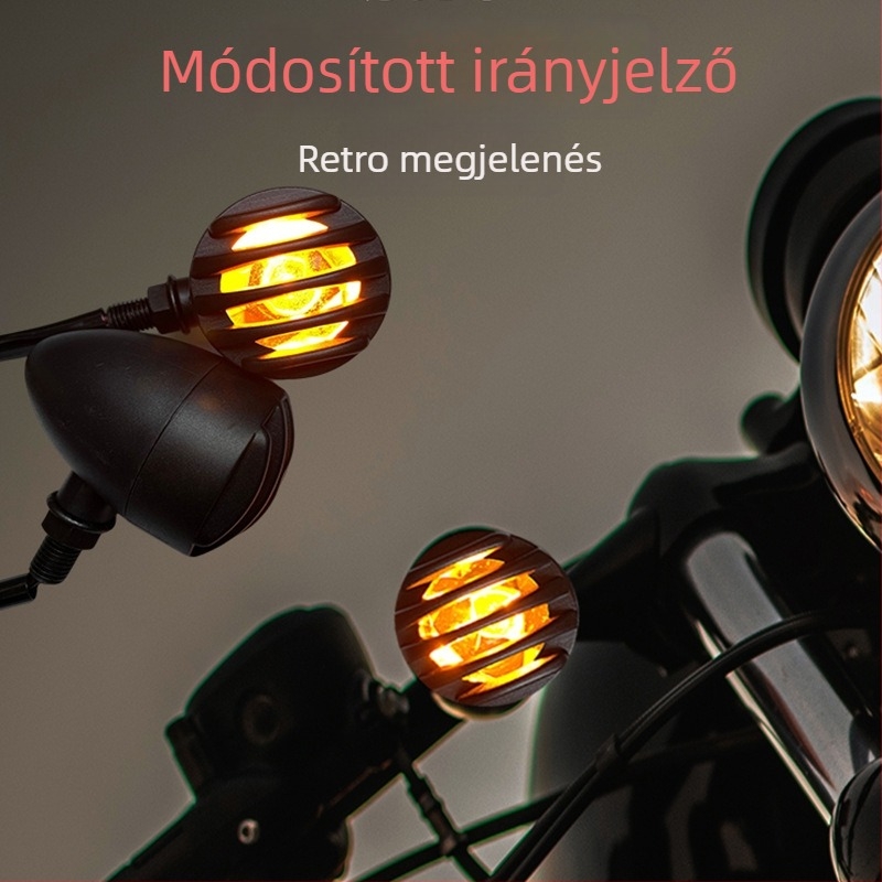 LED jelzőfény motorkerékpárokhoz és elektromos járművekhez – univerzális retro Harley stílus, CC-023 modell, 12V, ABS, 0.55W