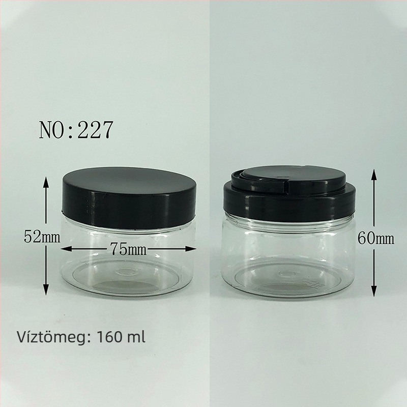 PET áttetsző egyenes palack fogantyúval és széles szájú kupakkal napi vegyi anyagok csomagolásához, logó nyomtatva