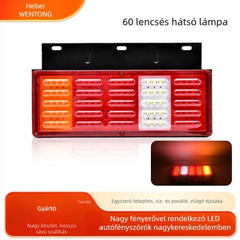 LED hátsó lámpa teherautókhoz és félpótkocsikhoz, modell 6D Tail Light (Feszültség 24V, Teljesítmény 5000, Üzemidő 5000)