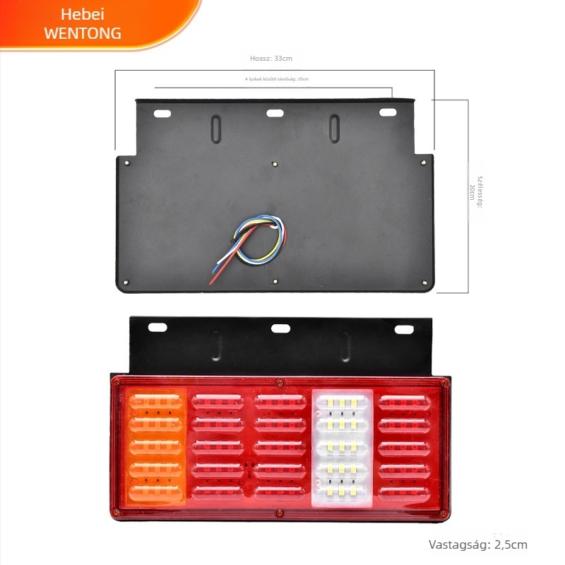 LED hátsó lámpa teherautókhoz és félpótkocsikhoz, modell 6D Tail Light (Feszültség 24V, Teljesítmény 5000, Üzemidő 5000)