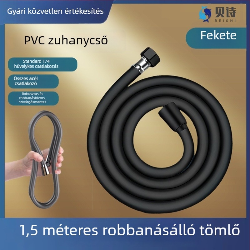 Zuhanytömlő fejjel - PVC, Modell F11, Márka Bessie, Működési hőmérséklet 0-100°C, Kézi telepítés, Modern Minimalista stílus