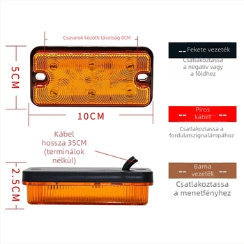 Targonca LED első kanyarodó fény és hátsó lámpa, A/X sorozat, modell ZS-a30, 12-80V, 6W