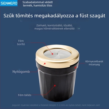 Autós hamutartó forgó fedéllel és füstmentesítő gyűrűvel