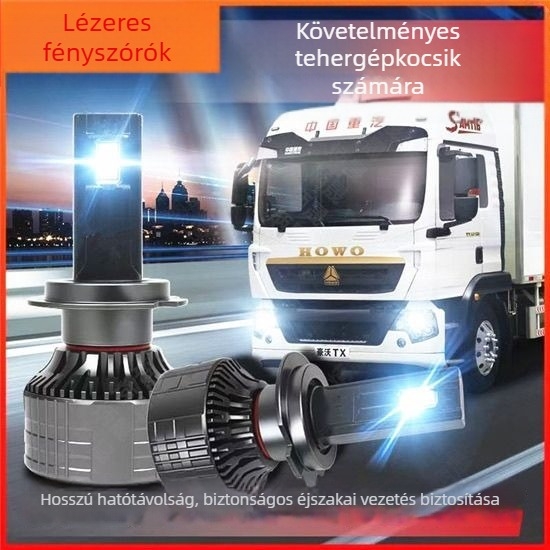 24V teherautó LED fényszóró integrált magas és alacsony fényszóróval és lézerlámpával (100W+, kompatibilis H4, H7, H1, H3)